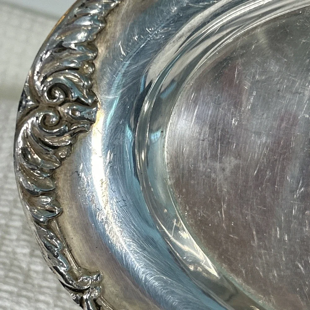 Vtg King Edward Silver Plate Trinket Tray 9